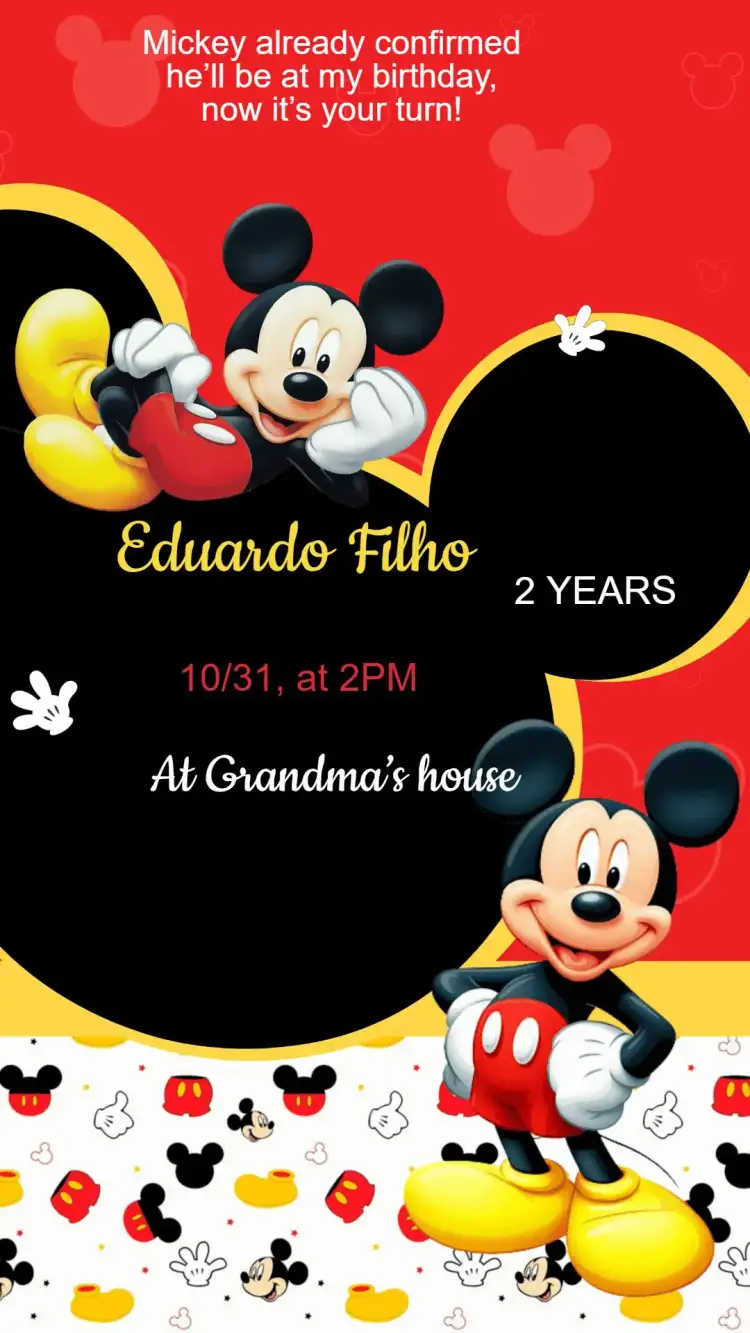 Mickey Mouse Birthday Invitation