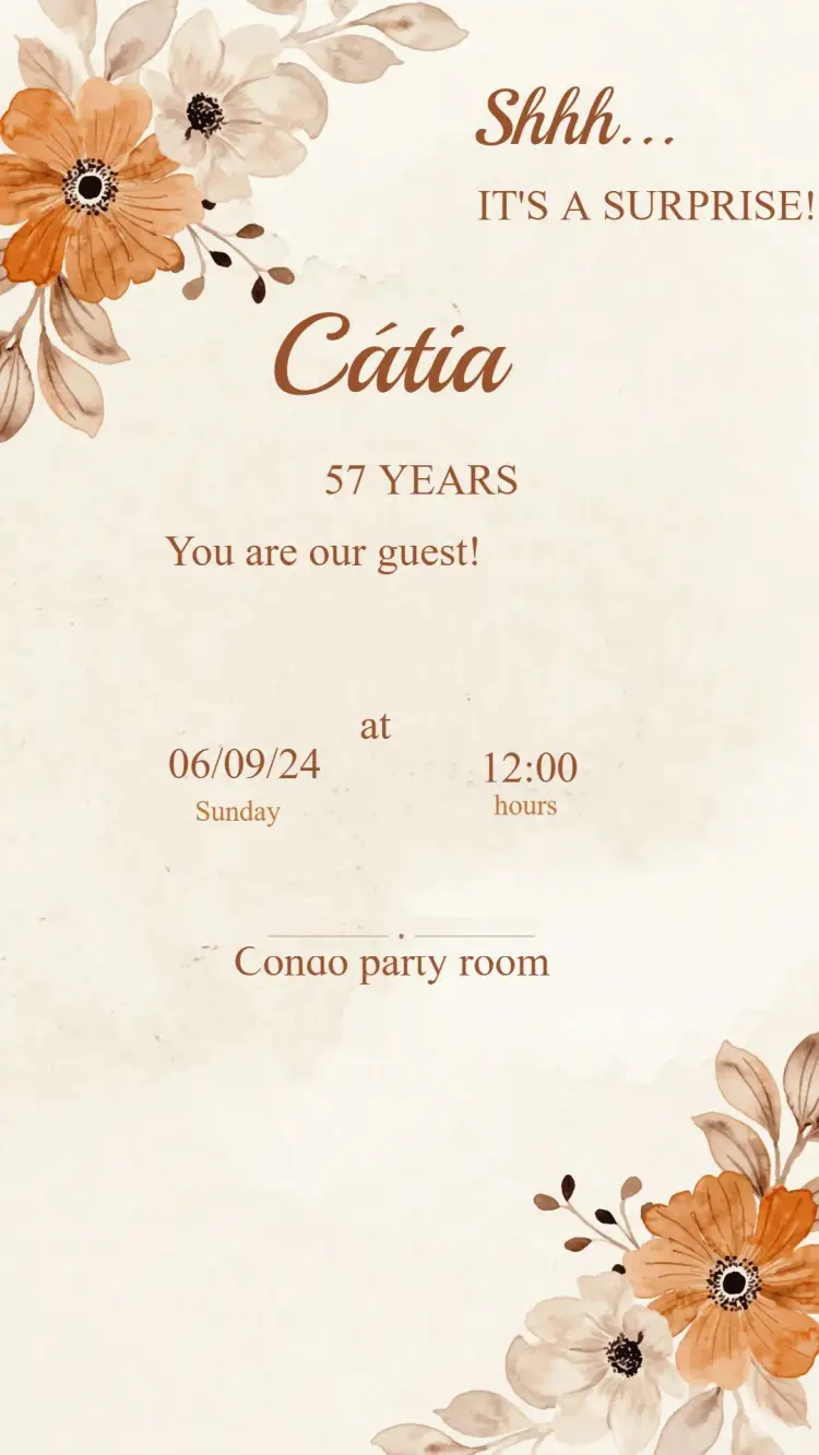 Invite Floral Birthday Invitation editable and customizable