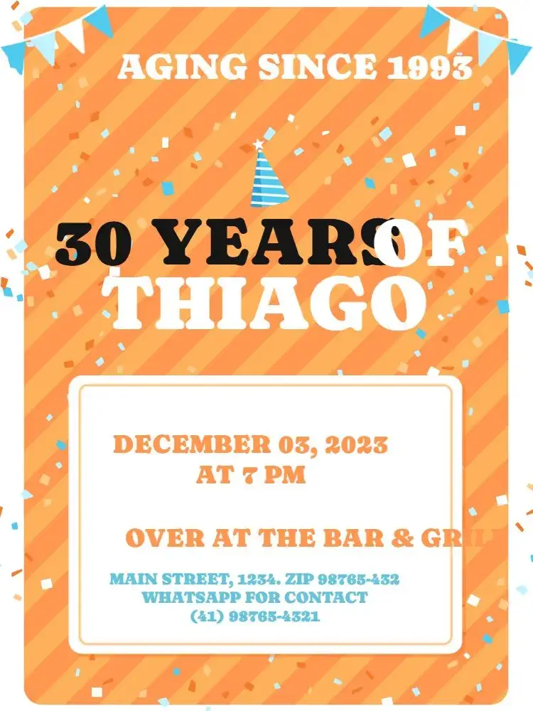 30th Funny Orange Party invitation