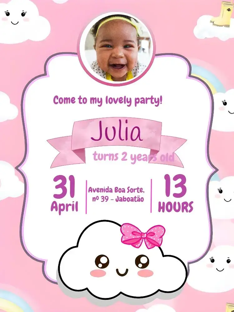 Shower Of Love With Pink Photo invitation
