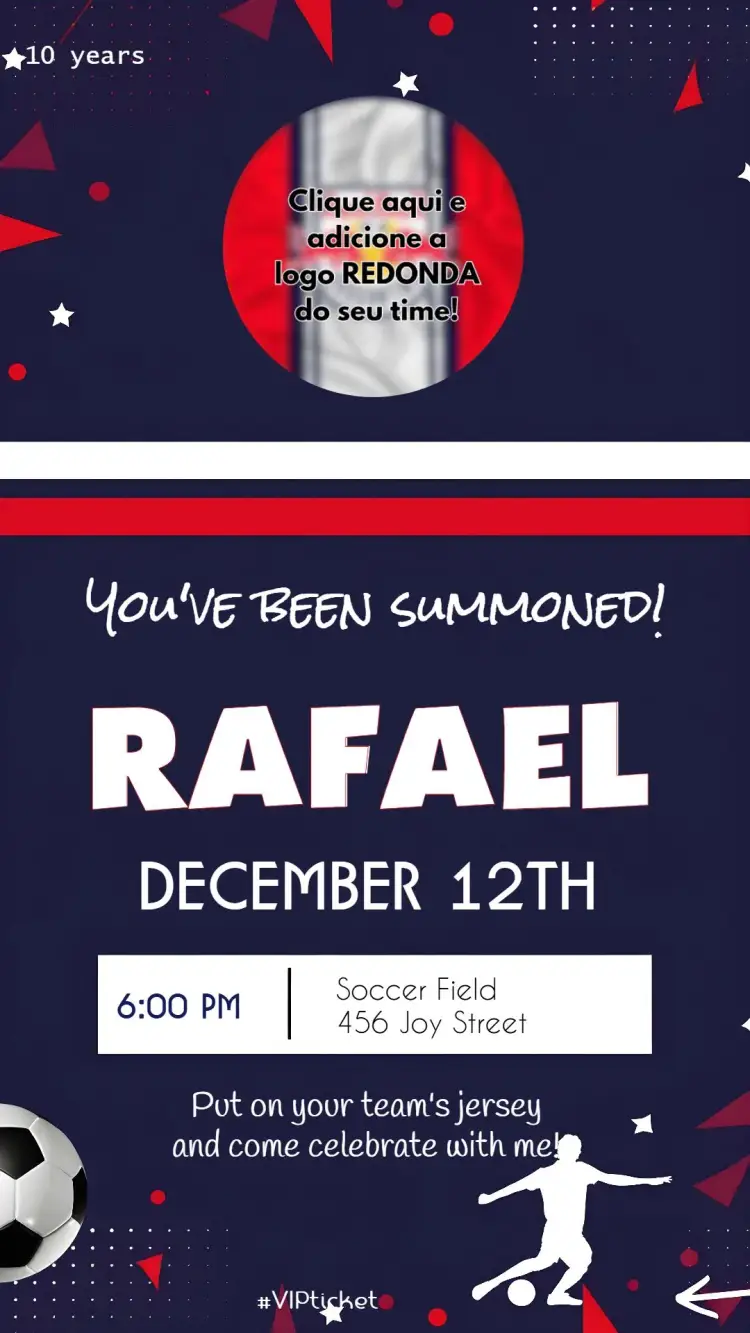 Blue Soccer invitation