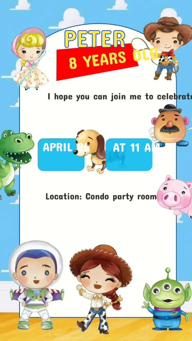 Toy Story Birthday Invitation