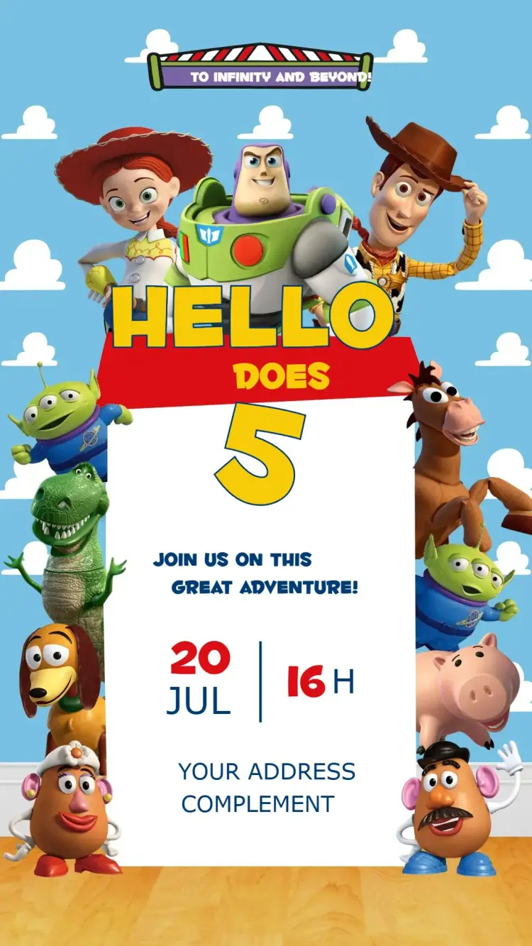 Invite Toy Story editable and customizable