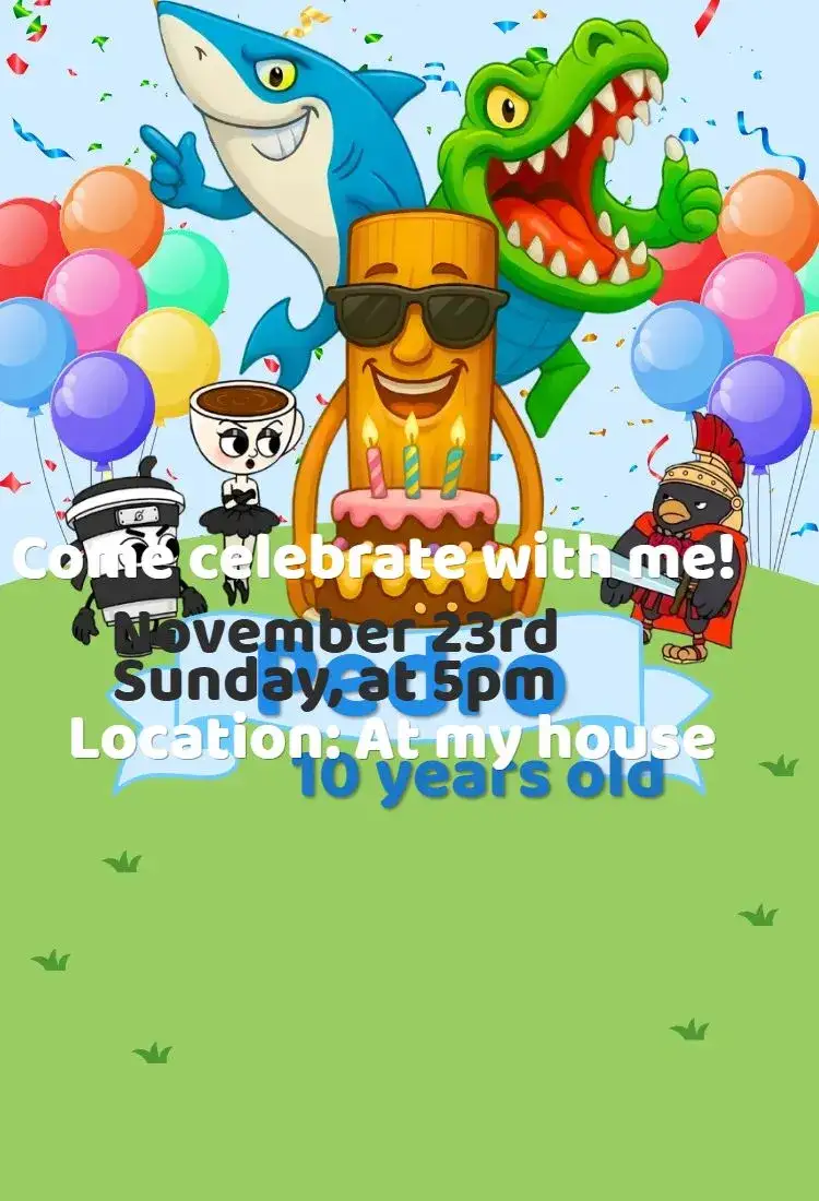 Invitation Digital invitation Italian Brainrot – Birthday theme colorful, modern, funny, aesthetic, fun