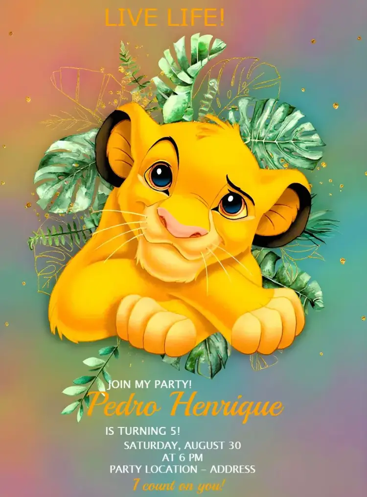 Lion King Boy invitation