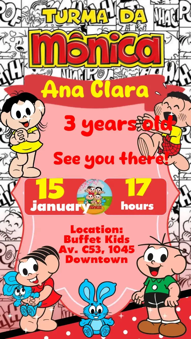 Turma da Mônica invitation