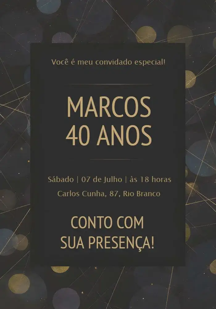 Invitation Masculine Gold – Most searched for theme golden, black, modern, elegant, minimalist
