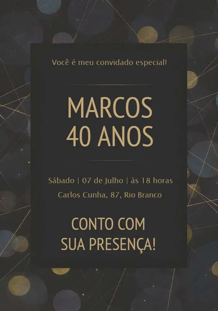 Masculine Gold invitation