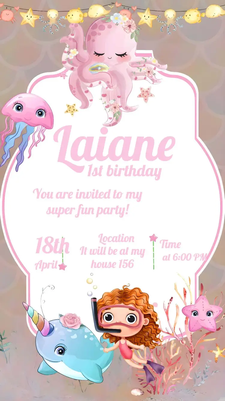 Under the Sea Octopus invitation