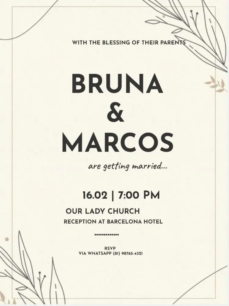 Simple And Affordable Wedding Of Course Couple invitation