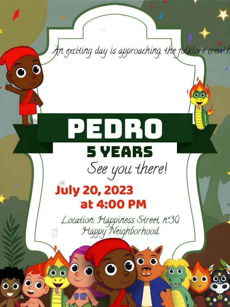 Folklore Green Class invitation