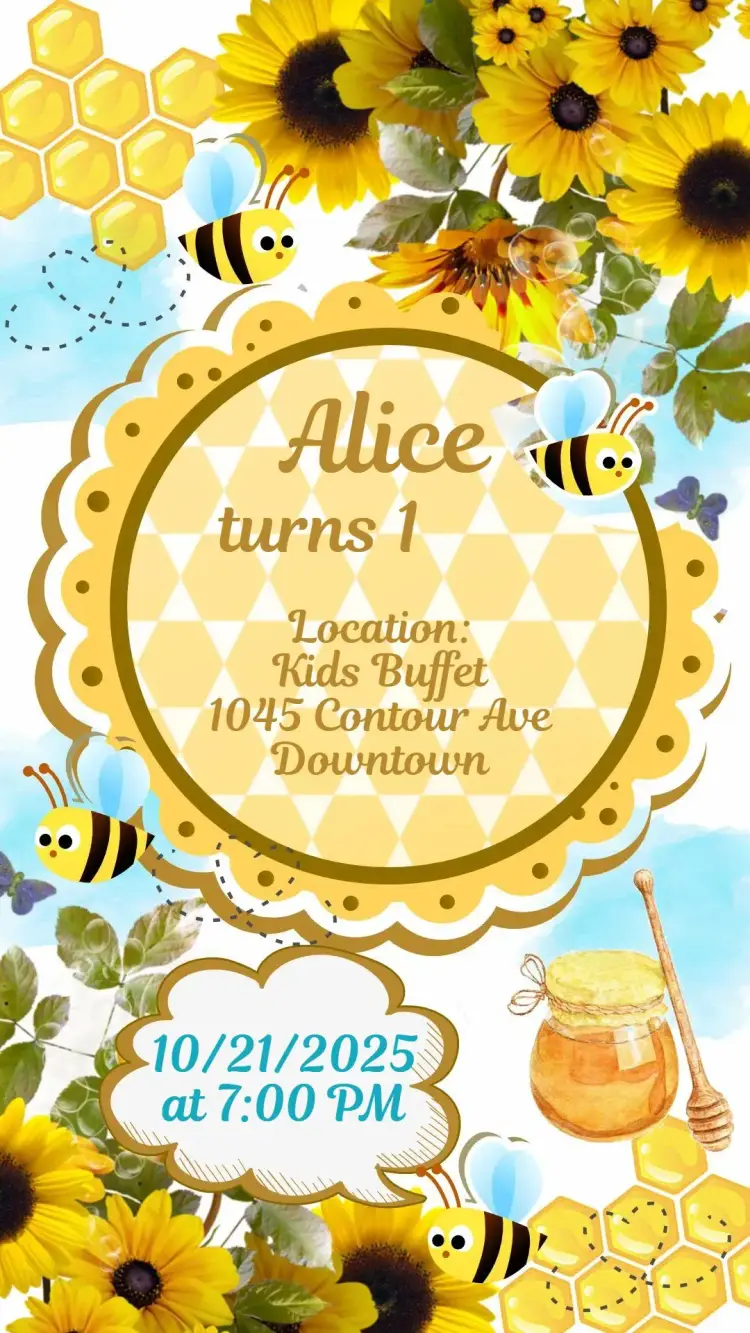Bee and Sunflower Invitation