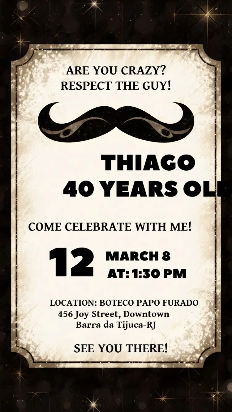 Invitation Mustache Mustache – Birthday theme modern, fun, masculine, colorful, elegant, themed