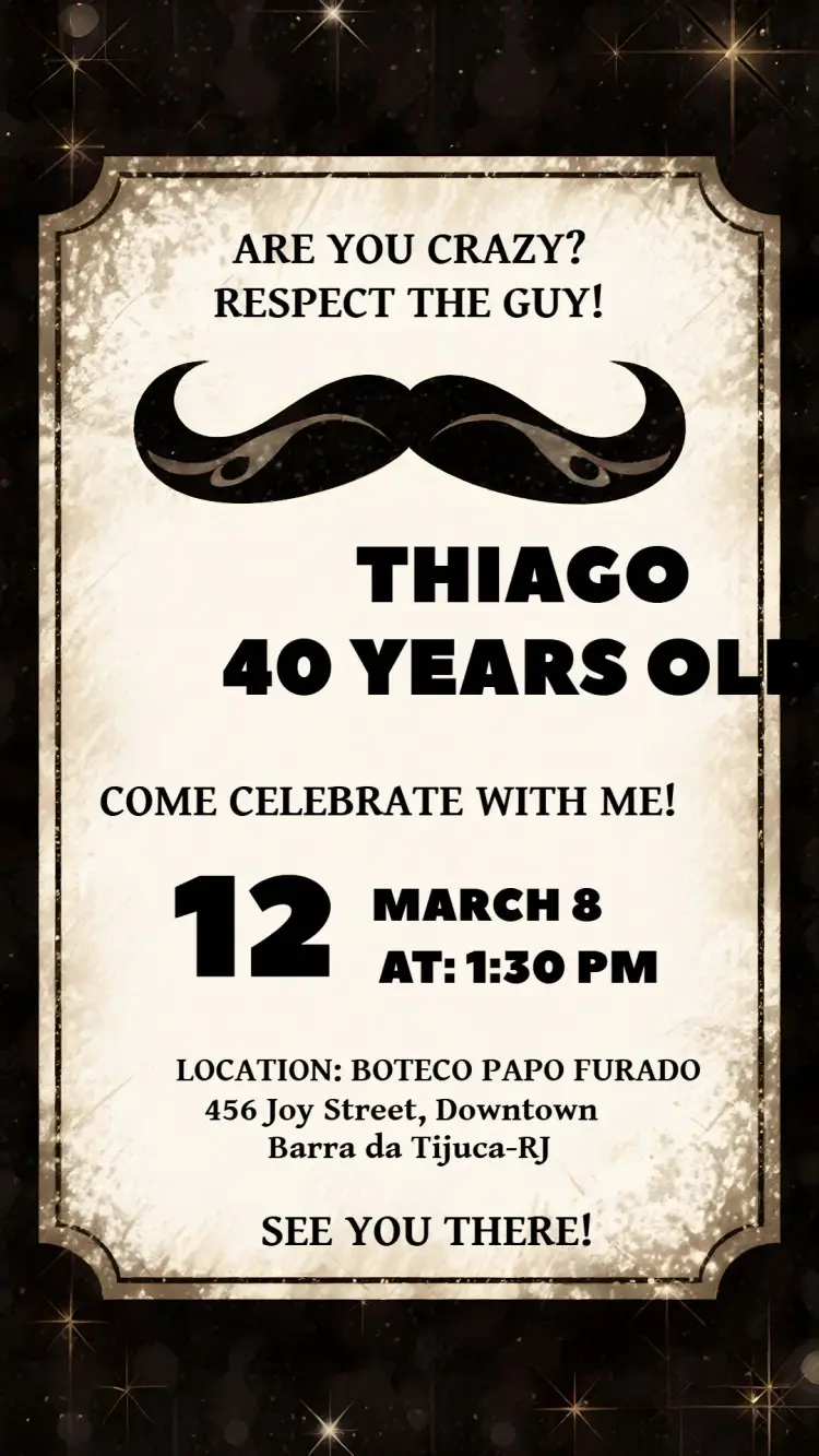 Invite Mustache Mustache editable and customizable