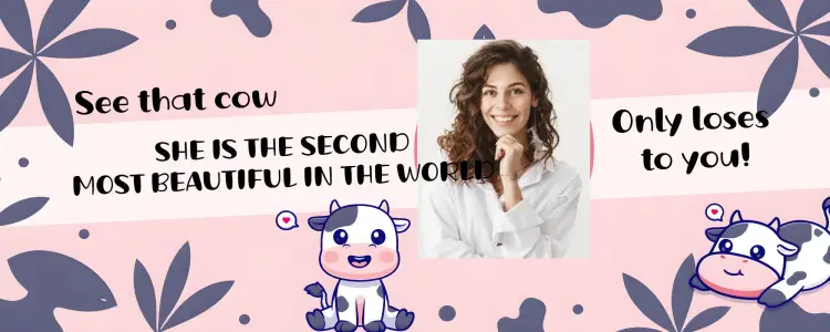Art Mug Friend Cow With Cute Photo invitation