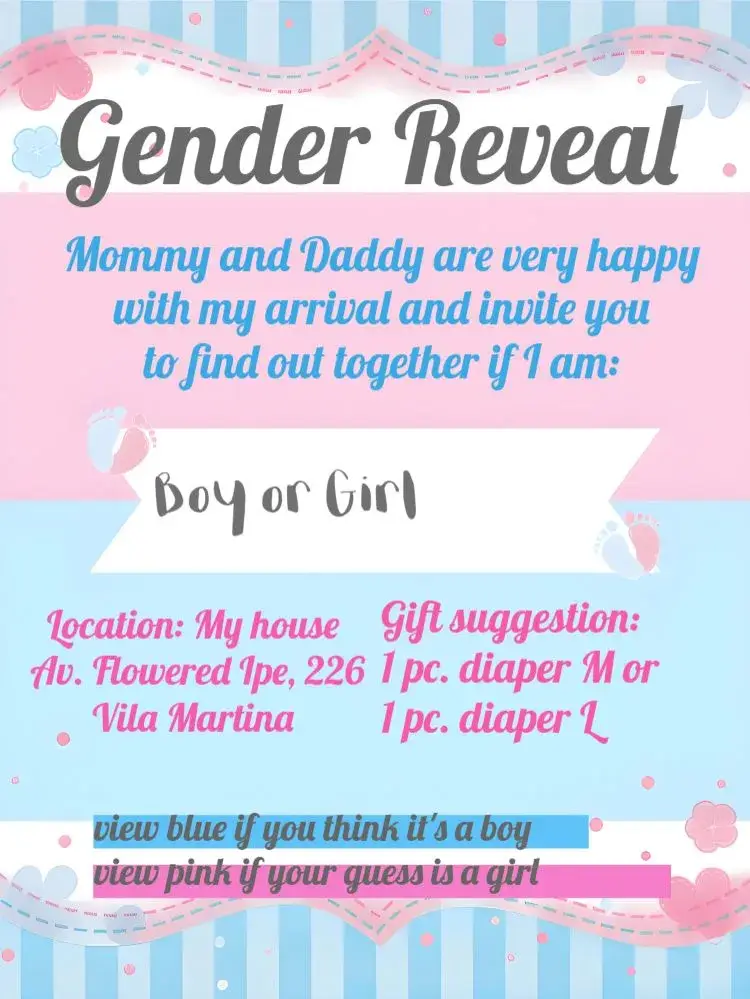 Baby Bears Gender Reveal Tea Party invitation