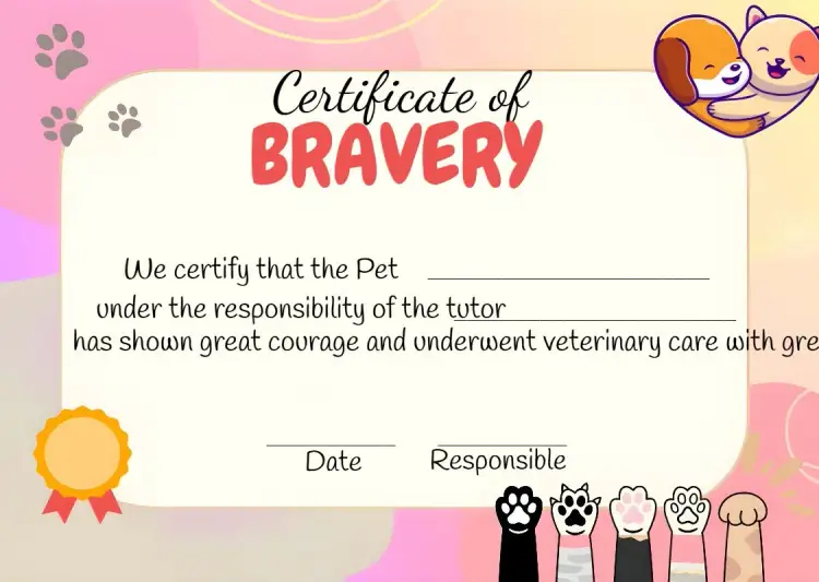 Certificate Of Courage Pets Dog invitation