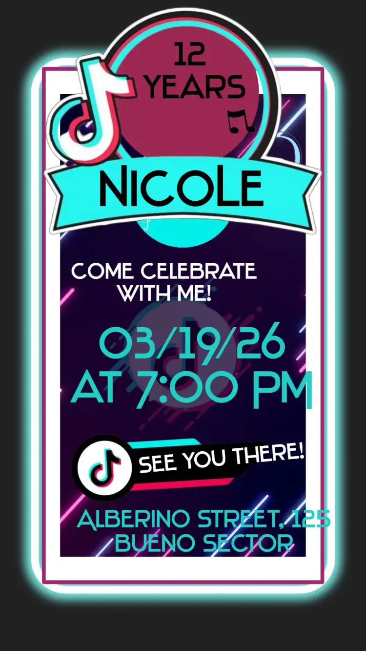 Invite TikTok editable and customizable