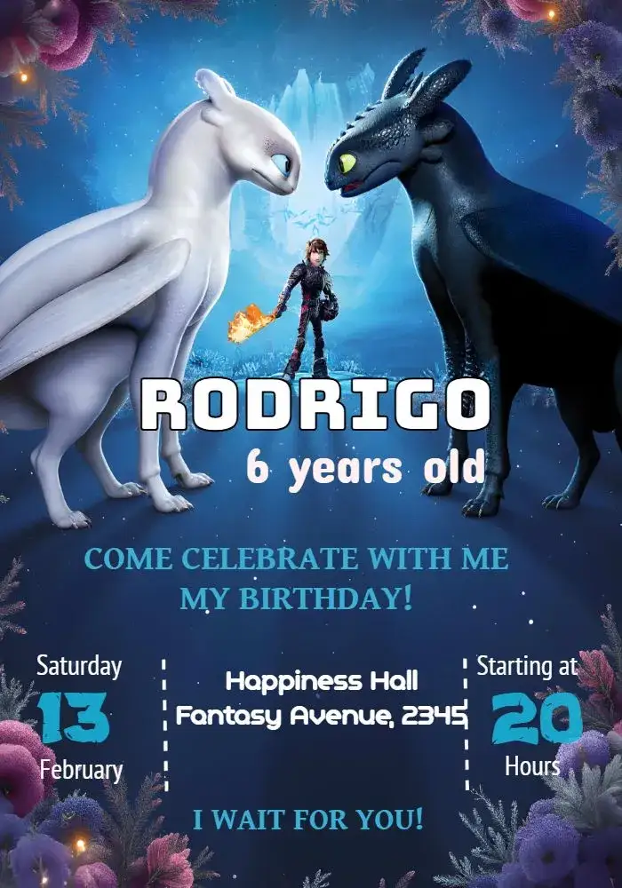 Invitation How to Train Your Forest Dragon – Most searched for theme colorful, fantasy-themed, adventure-filled, nature-inspired, child-friendly
