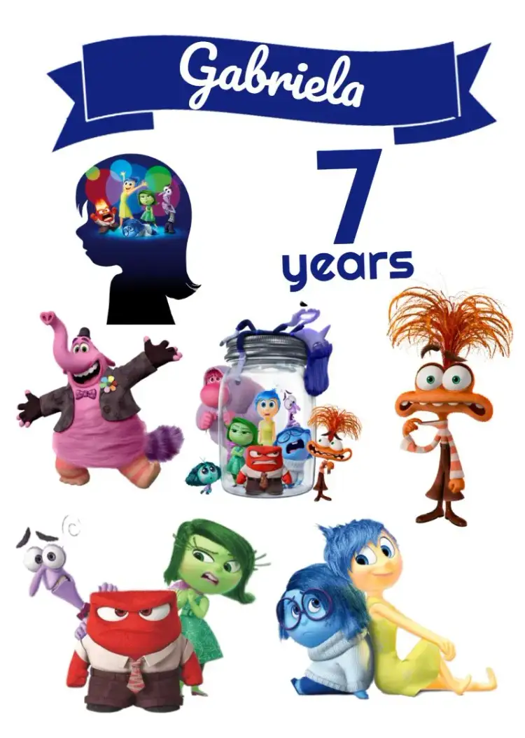Invitation Fun Inside Out 2 Cake Topper – Cake topper theme colorful, fun, childish, themed, creative