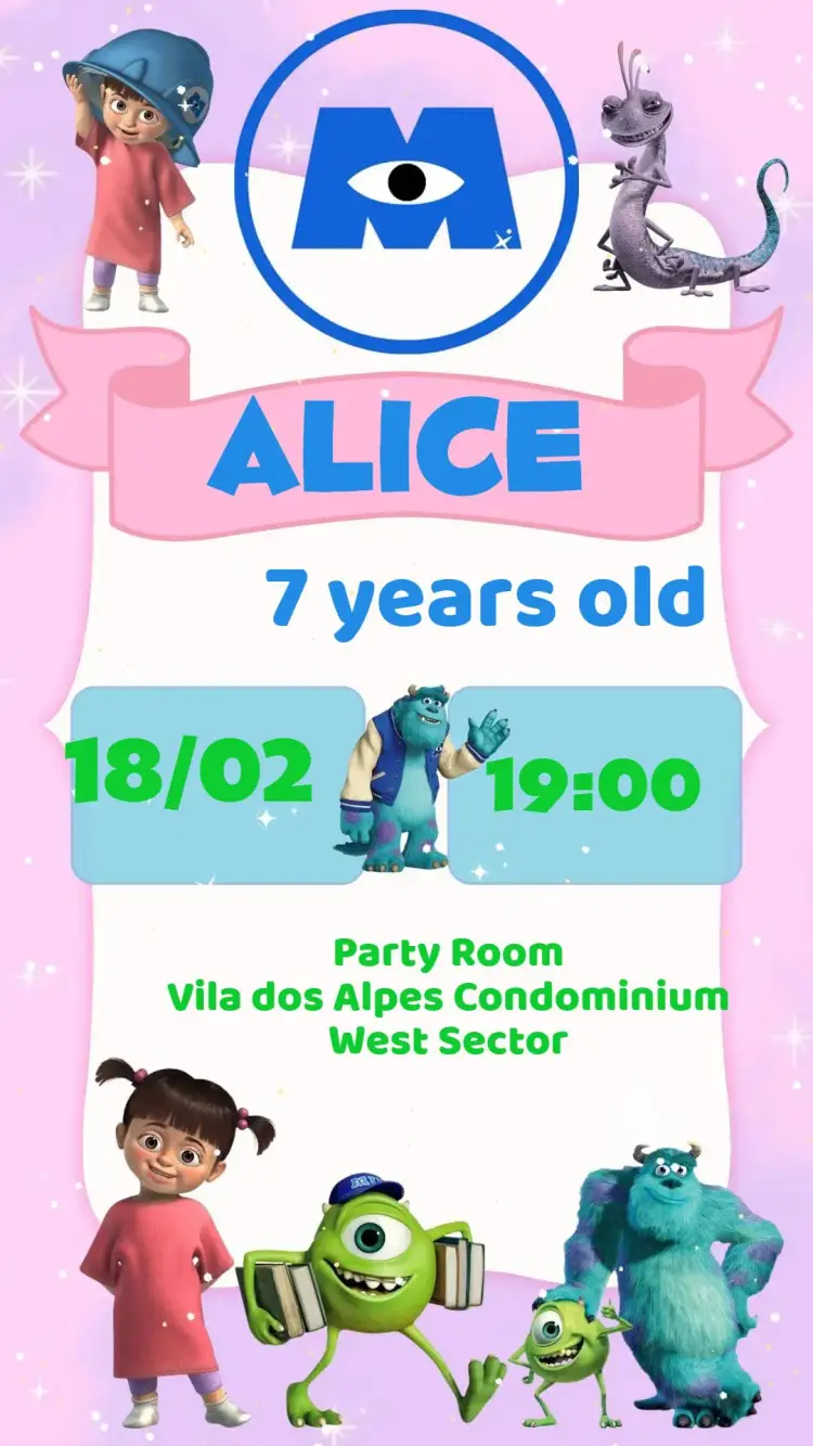 Monsters Inc. invitation