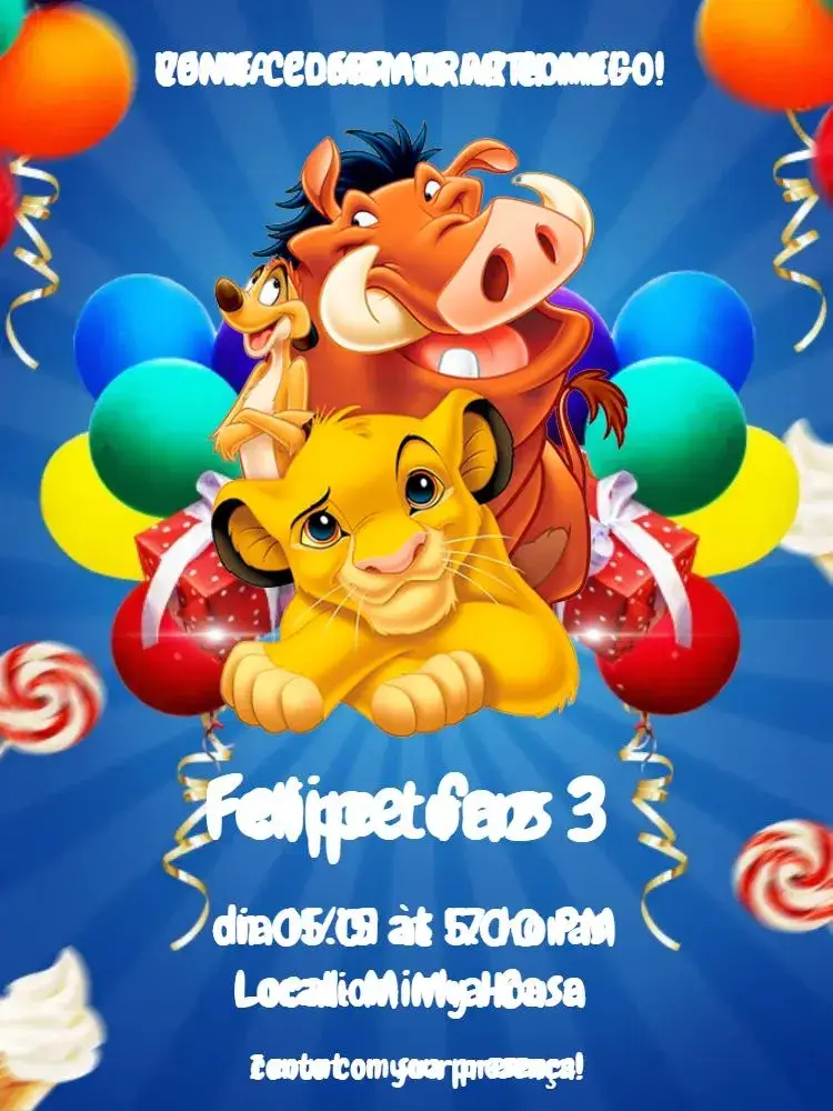 White Lion King invitation