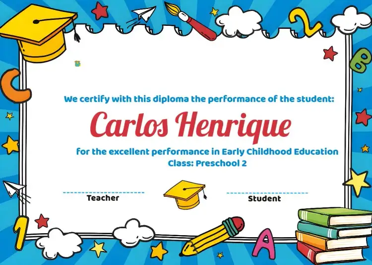 Invitation Art For Children's School Certificate – Graduation theme colorful, playful, fun, educational, childlike, modern