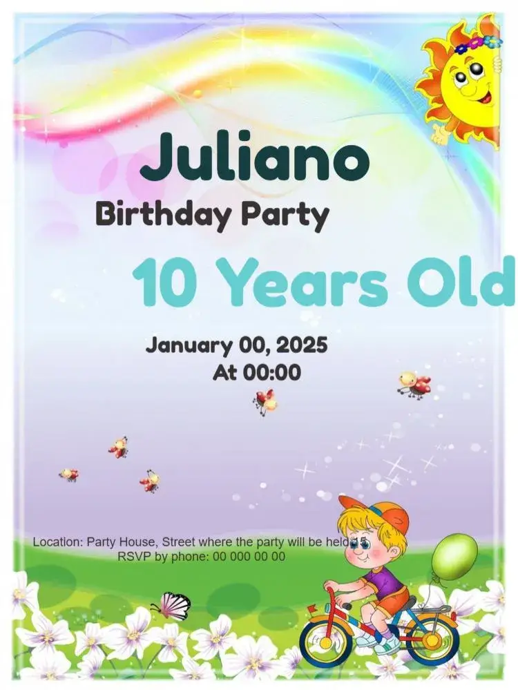 Boy Party To Edit Cake invitation