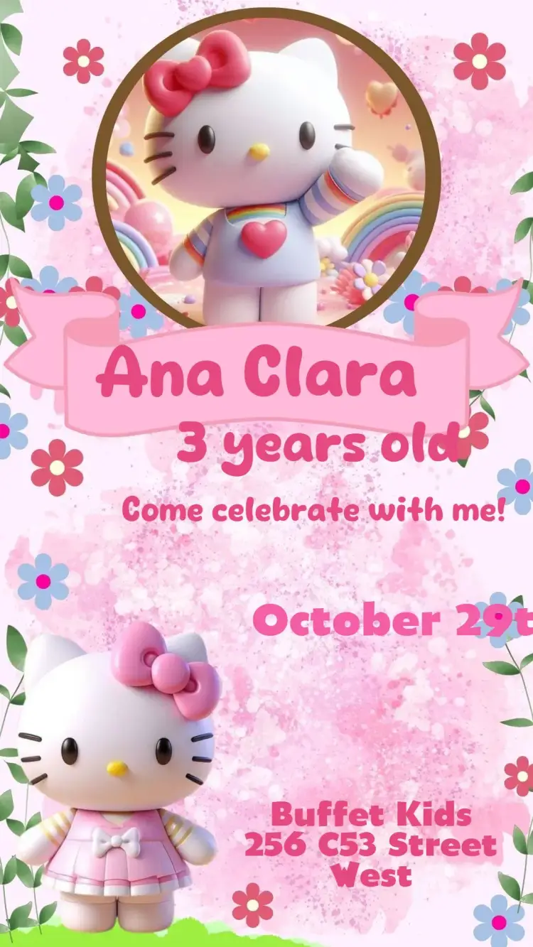 Hello Kitty invitation