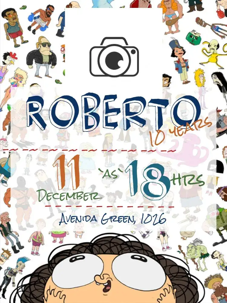 Invitation Brother of Jorel With Photo – Kids' Birthday Party theme colorful, fun, modern, childlike illustrations, cartoon style