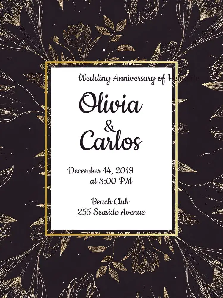 Strong Hematite Wedding Anniversary invitation