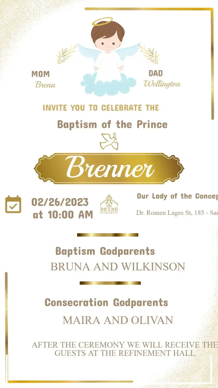 Invitation Baptism Invitation – Baptism theme delicate, classic, modern, pastel, floral, minimalist