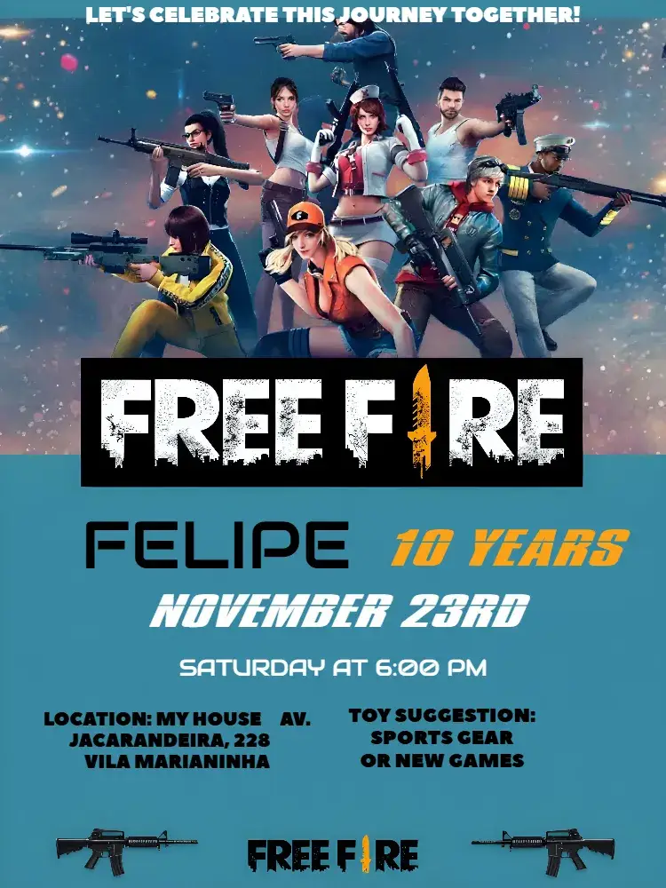 Digital Free Fire invitation