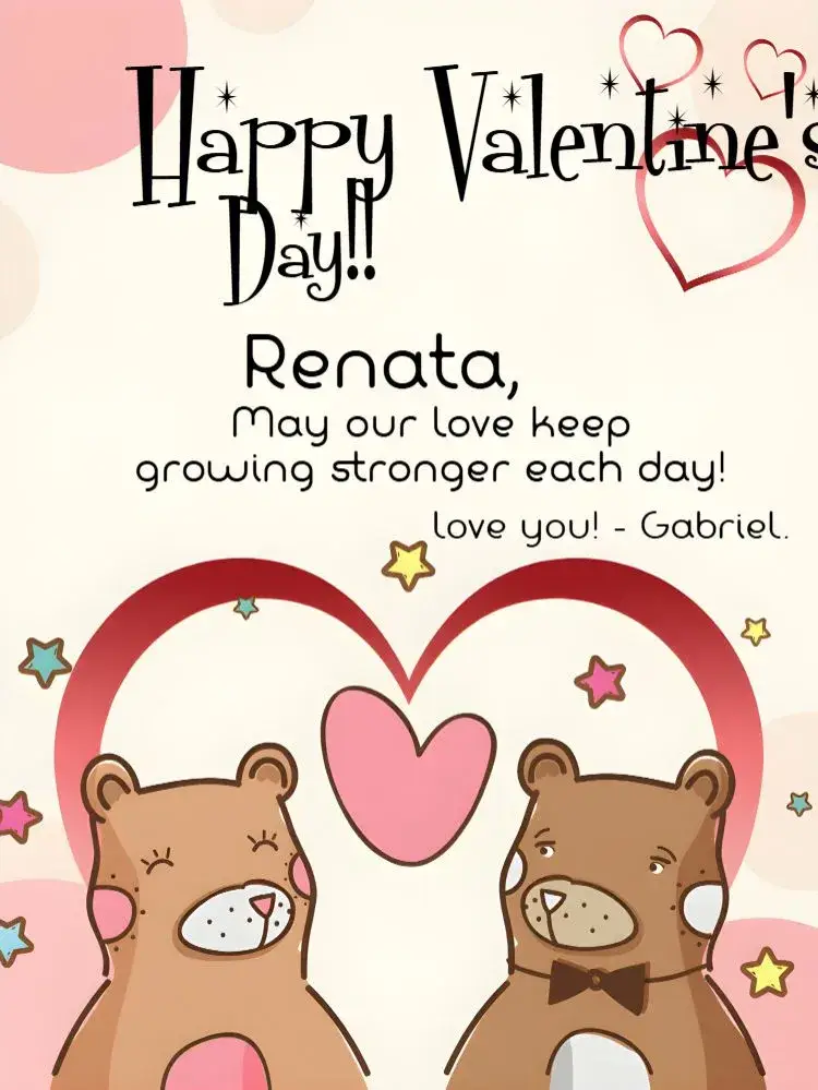 Valentine's Day Stars Card invitation