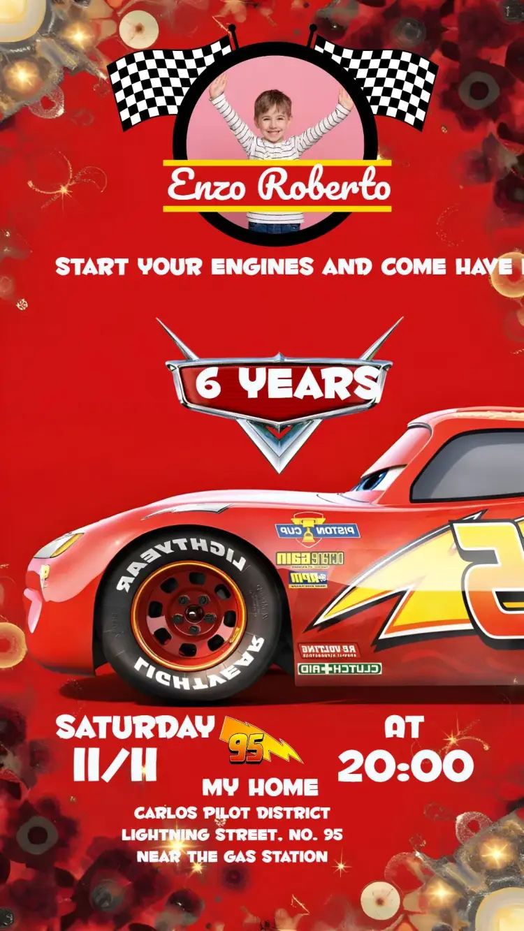 Cars With White Photo invitation