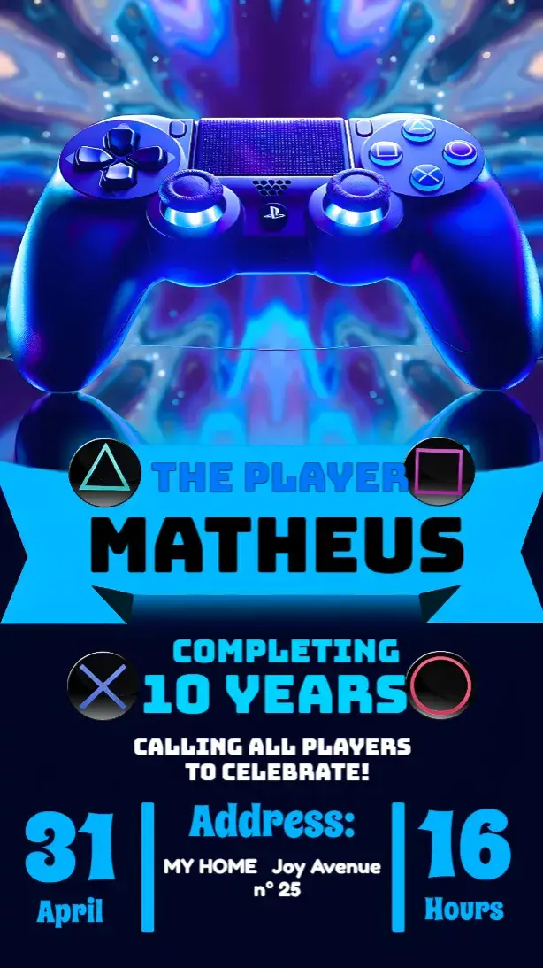 Playstation Boy invitation