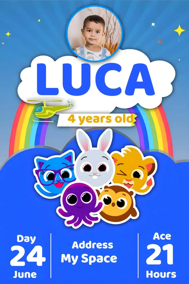 Invitation Cute Boys Cake – Most searched for theme blue, fun-filled, playful, childish, colorful, modern