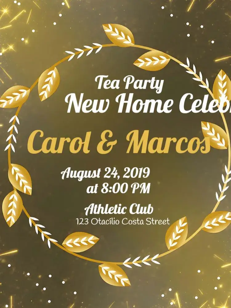 Black New Home Tea invitation