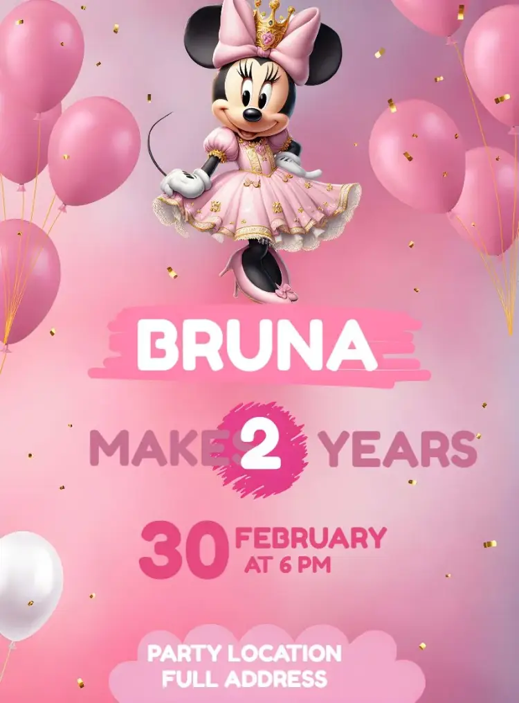 Minnie Mouse Royalty Disney invitation