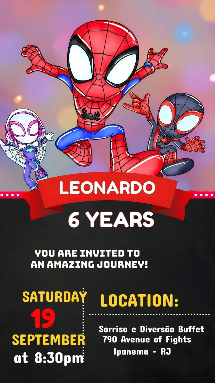Spidey And His Spectacular Friends invitation