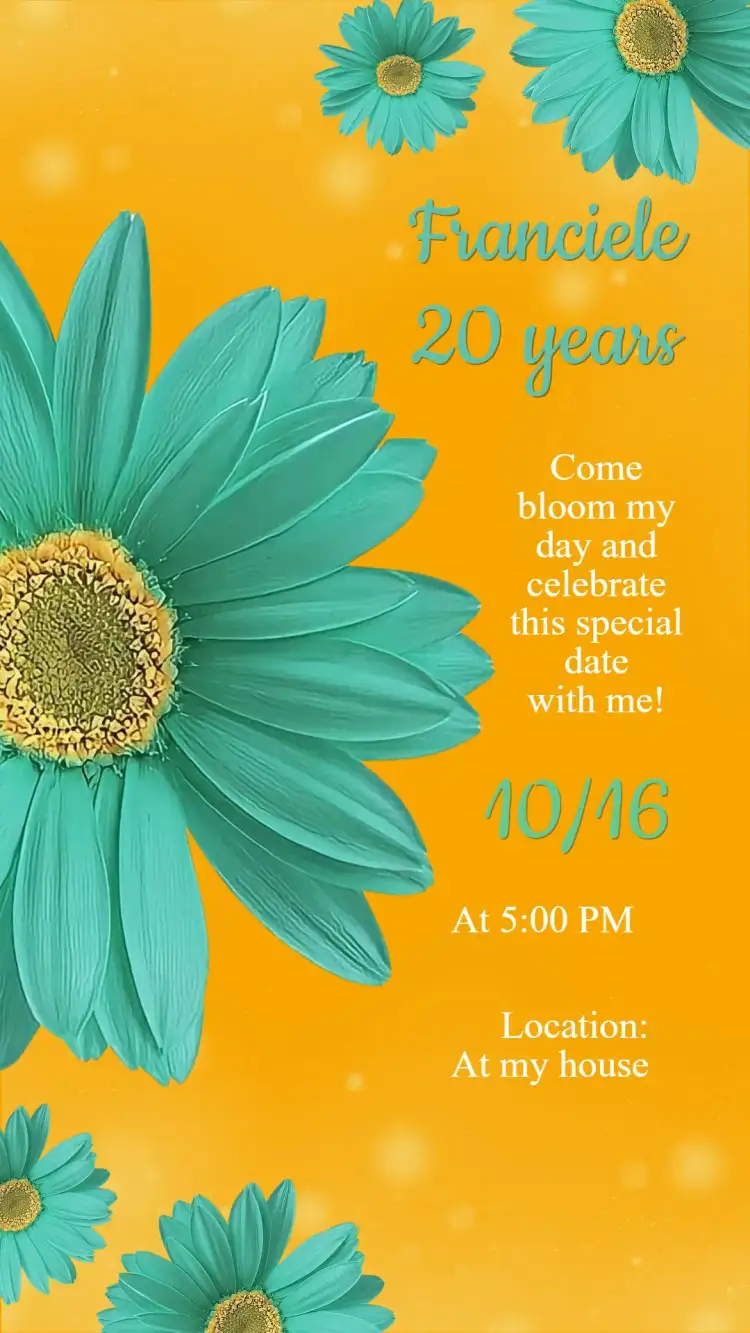 Invitation Jardim das Margaridas Birthday Invitation – Birthday theme floral, springtime, elegant, natural, delicate, colorful