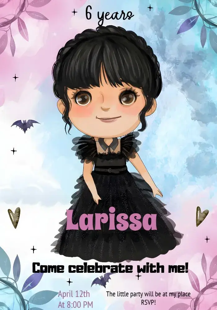Wandinha Addams Digital invitation