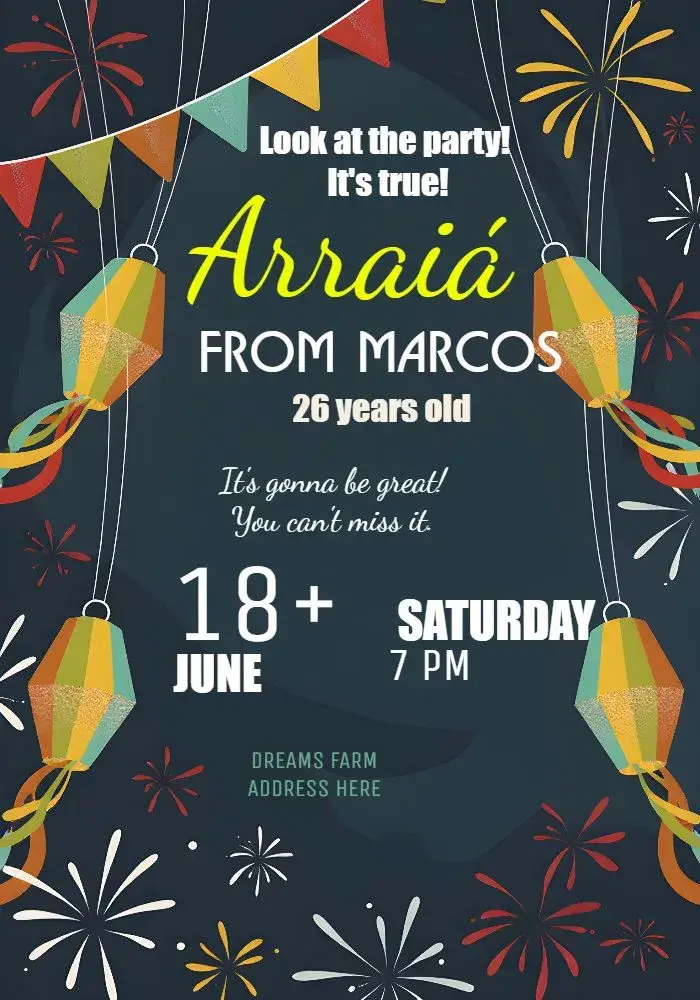 Invite Blue Country Party editable and customizable