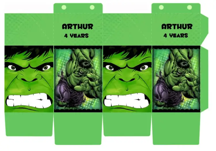 Invitation Editable Hulk Milk Box – Most searched for theme green, superhero-themed, fun-filled, colorful, child-friendly