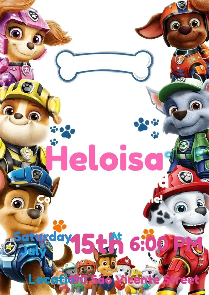 Paw Patrol invitation
