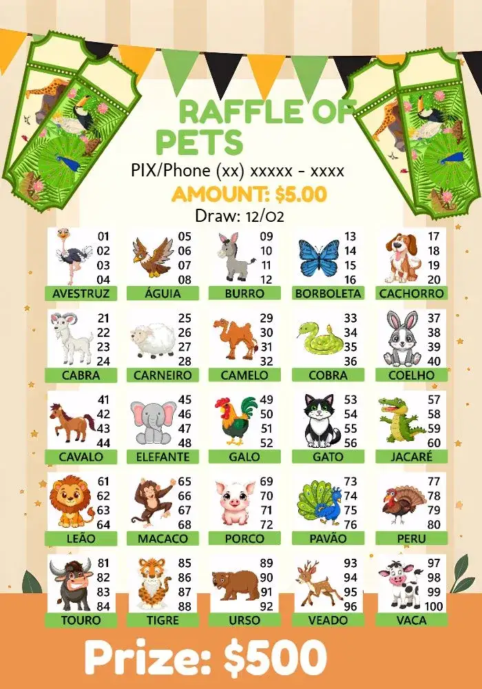Invitation Raffle Of Animals Awards Award – Tickets theme colorful, fun, playful, modern, lively