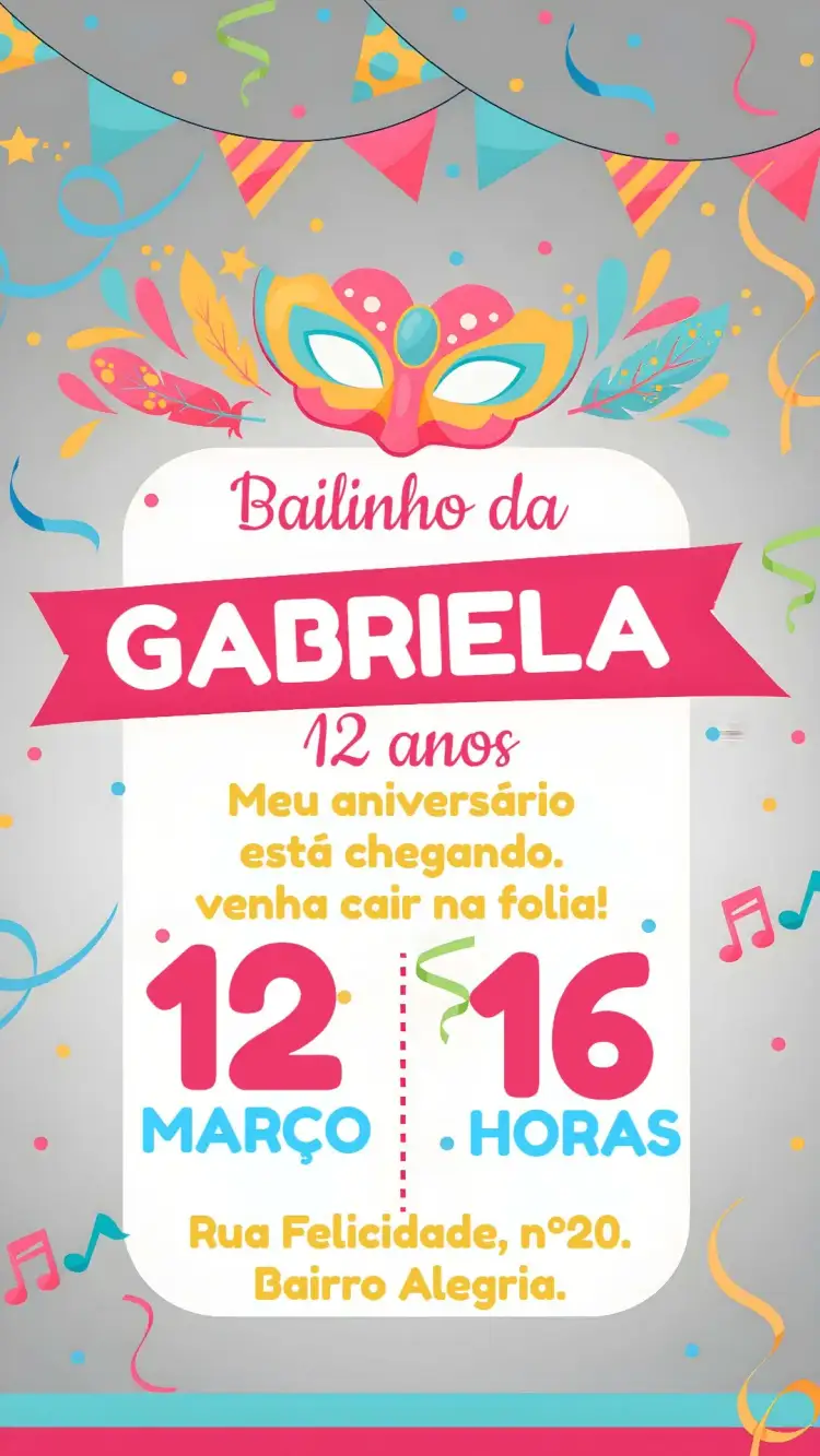 Invitation Yellow Carnival Little Ball – Commemorative Dates theme colorful, festive, vibrant, carnival, fun