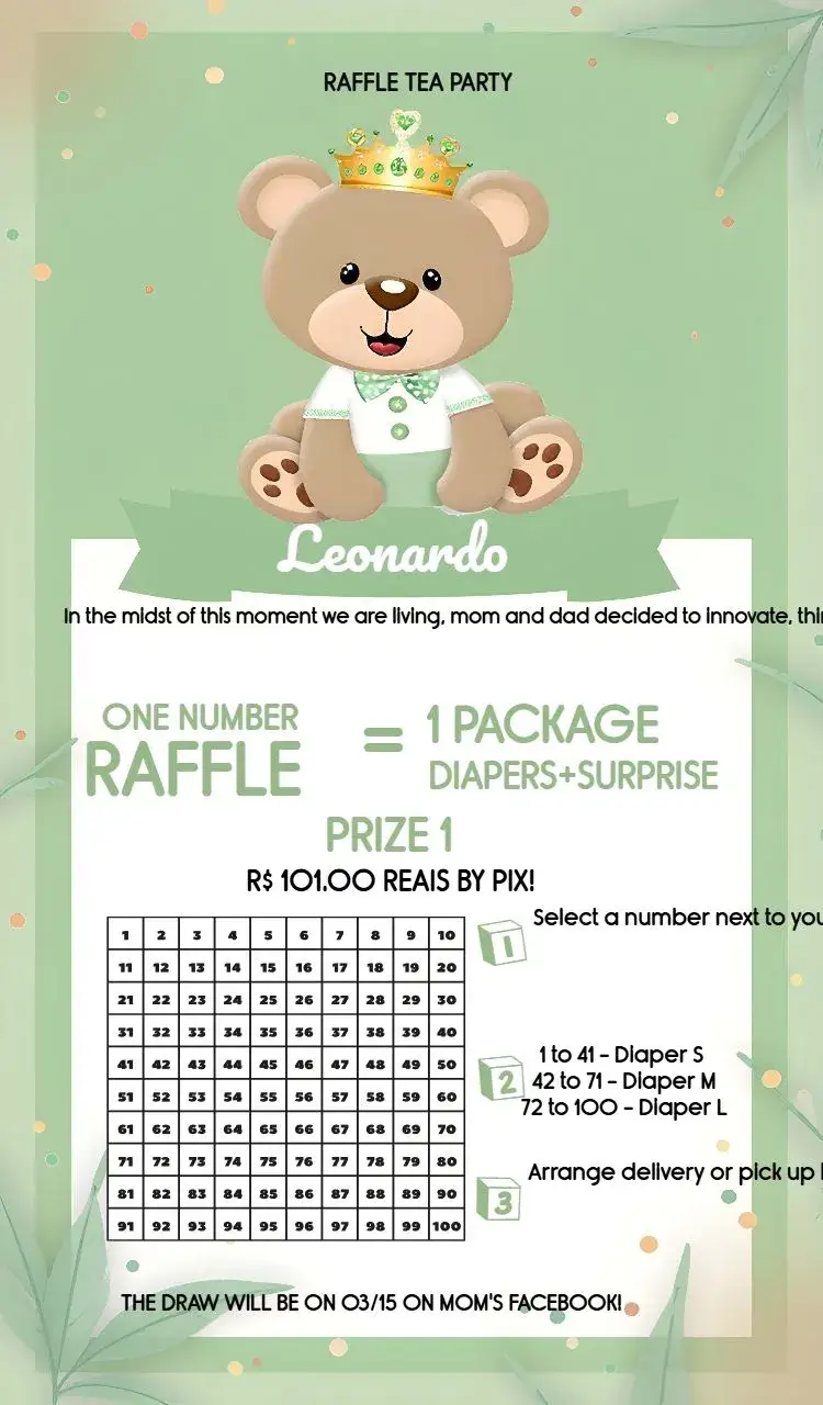 Tea Raffle Little Prince Charifa invitation