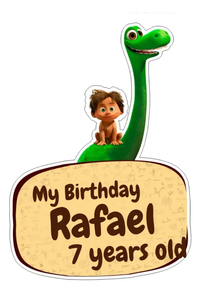 Invitation Good Dinosaur Cake Topper Print – Cake topper theme colorful, fun, prehistoric, lively, childlike