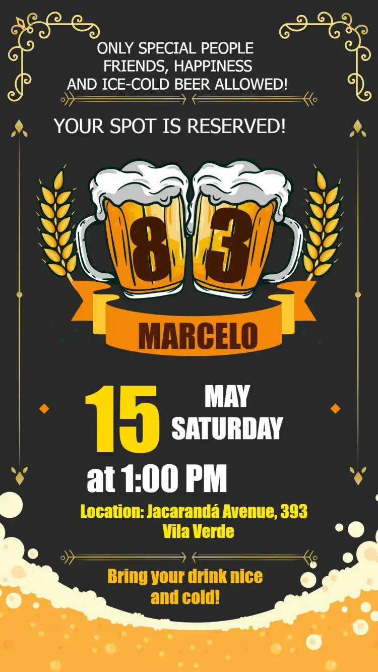 Invite Adult Pub Night editable and customizable